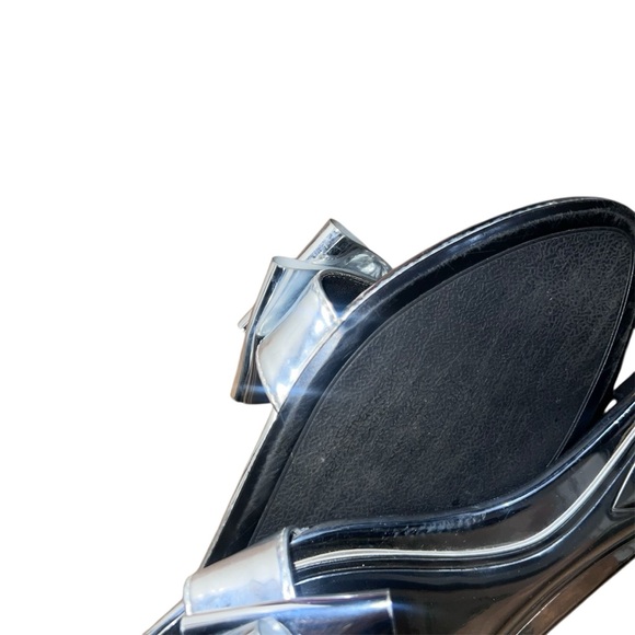 ZARA Women’s Silver Flat Sandals with Bow – Size 10 - Picture 9 of 11